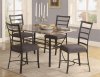 Boat Shaped Faux Marble Top Modern 5Pc Dining Set