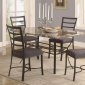 Boat Shaped Faux Marble Top Modern 5Pc Dining Set