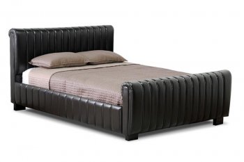 Kent Platform Bed Dark Brown Faux Leather - Wholesale Interiors [WIB-Kent]