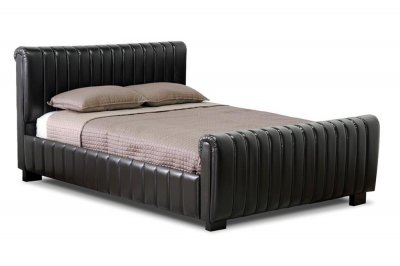 Kent Platform Bed Dark Brown Faux Leather - Wholesale Interiors