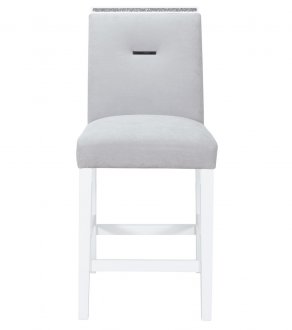 Monaco Bar Stool Set of 4 in Light Gray Velvet by Global