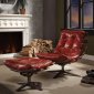 Gandy Swivel Chair & Ottoman Set 59531 by Acme in Red Leather