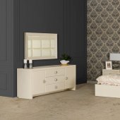 Glam Bedroom Set in Champaign by VIG w/Etched Crocodile Patterns