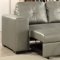 F6919 Convertible Sectional Sofa - Silver Faux Leather by Boss