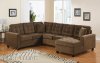 Brown Ultra Plush Fabric Modern Sectional Sofa