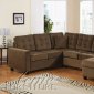 Brown Ultra Plush Fabric Modern Sectional Sofa