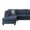 Laurissa Sectional Sofa w/Ottoman 54360 in Dark Blue by Acme