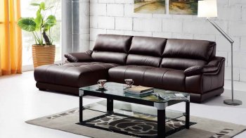 Alan Sectional Sofa in Brown Bonded Leather Match [ADSS-Alan]