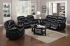 9241 Reclining Sofa in Black Bonded Leather w/Options