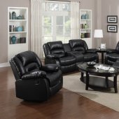 9241 Reclining Sofa in Black Bonded Leather w/Options