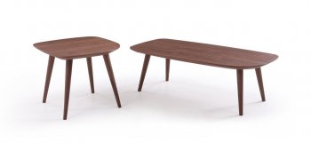 Downtown Coffee Table & End Table Set in Walnut by J&M w/Options [JMCT-Downtown]