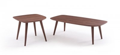 Downtown Coffee Table & End Table Set in Walnut by J&M w/Options