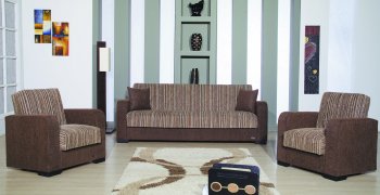 Dark Brown Fabric Contemporary Living Room w/Sleeper Sofa [MNSB-Pisa-Dark-Brown]