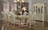 Madrid Dining Table 702 in Pearl White w/Optional Items