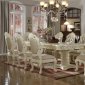 Madrid Dining Table 702 in Pearl White w/Optional Items