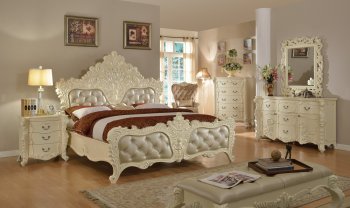 Novara Bedroom in Pearl White w/Optional Case Goods [MRBS-Novara]