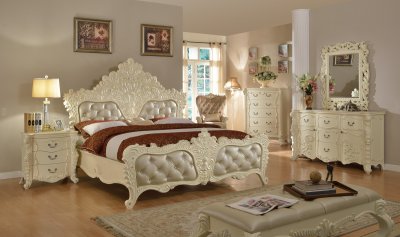 Novara Bedroom in Pearl White w/Optional Case Goods