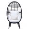 Penelope Patio Lounge Chair OT01098 Light Gray & Black by Acme