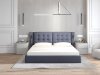 Milan Upholstered Bed Slate Blue Full Leather by Beverly Hills