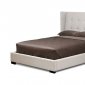 Favela Platform Bed in Beige Linen Fabric by Wholesale Interiors