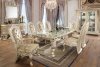 Vatican Dining Table DN00467 Champagne Silver by Acme w/Options