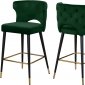 Kelly Counter Stool 791 Set of 2 Green Velvet Fabric by Meridian