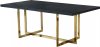 Elle Dining Table 739 w/ Black Charcoal Top & Gold Metal Base