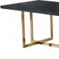 Elle Dining Table 739 w/ Black Charcoal Top & Gold Metal Base