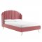 Lana Upholstered Platform Queen Bed in Dusty Rose Velvet by Modw