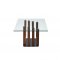 1330 Dining Table 5Pc Set in Walnut by ESF w/Glass Top & Option