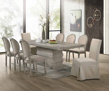 Faustine Dining Table 77185 in Light Oak by Acme w/Options [AMDS-77185 Faustine]