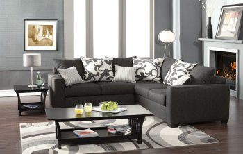 Cranbrook Sectional Sofa SM3015 in Medium Gray Fabric [FASS-SM3015 Cranbrook]