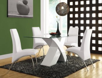 Pervis Dining Room 5Pc Set 71105 in White by Acme w/Options [AMDS-71105-Pervis White]