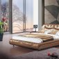 Gold Tone Leatherette Stylish Modern Bed