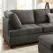 F6988 Sectional Sofa in Ash Black Fabric by Boss