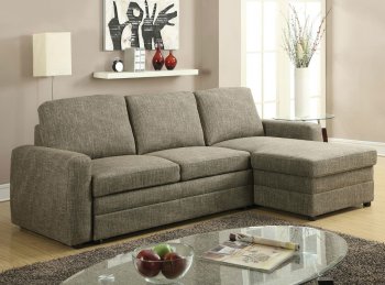 Derwyn Sectional Sofa 51645 in Light Brown Linen Fabric by Acme [AMSS-51645-Derwyn]