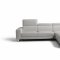 Augusto Large Sectional Sofa in Light Grey Leather by Whiteline