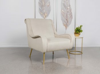 Ricci Accent Chair Set of 2 903043 in Stone Velvet by Coaster [CRAC-903043 Ricci]