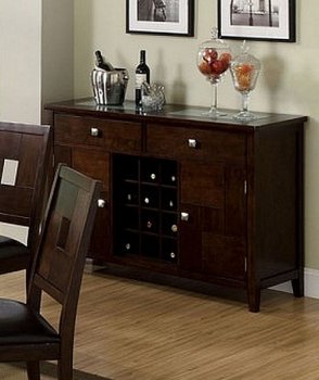 CM3093SV Primrose Server in Dark Oak w/Wine Rack [FABU-CM3093SV Primrose]