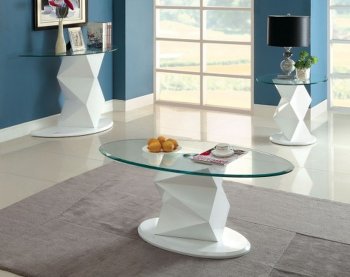 CM4170WH Halava V Coffee Table in White w/Glass Top & Options [FACT-CM4170WH Halava V White]