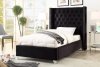 Aiden Bed in Black Velvet Fabric by Meridian w/Options