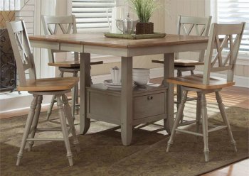 Al Fresco Dinette 541-CD 6Pc Set in Driftwood & Taupe by Liberty [LFDS-541-CD-Al Fresco]