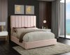 Becca Bed in Pink Velvet Fabric by Meridian w/Options