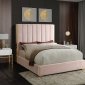 Becca Bed in Pink Velvet Fabric by Meridian w/Options