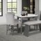 D8192BT Dining Room Set by Global w/Triangle Marble Top Table