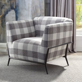 Niamey II Accent Chair 59725 in Pattern Fabric & Metal by Acme [AMAC-59725 Niamey II]