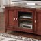 Distressed Cherry Finish Modern TV Stand w/Marble Top