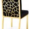 Opal Dining Chair 737 Set of 2 Black Velvet Fabric by Meridian