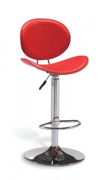 Red Faux Leather Elegant Contemporary Bar Stool w/Back Support [GFBA-240BS-R]