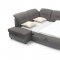 Credo Sectional Sofa in Brown Fabric by ESF w/ Bed & Storage